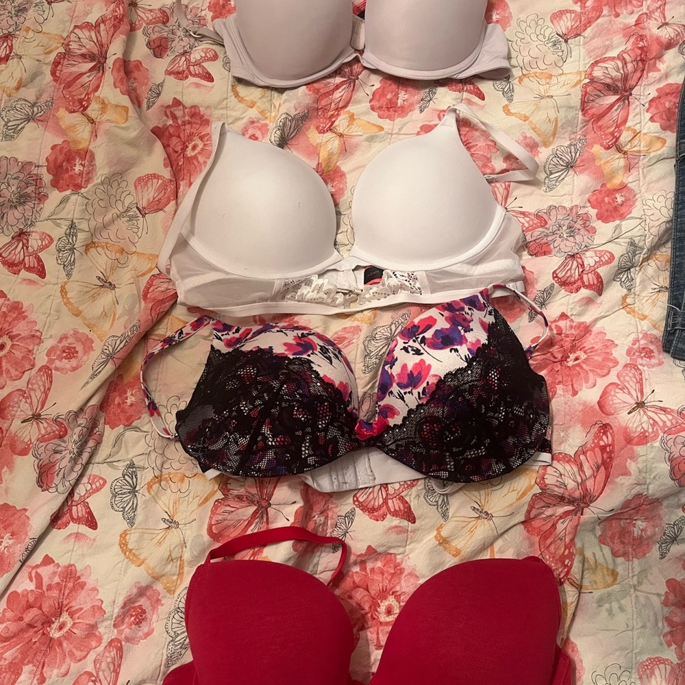 La SENZA white, pink and Floral Lace Bra